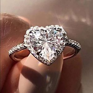 Rhinestone Heart Ring